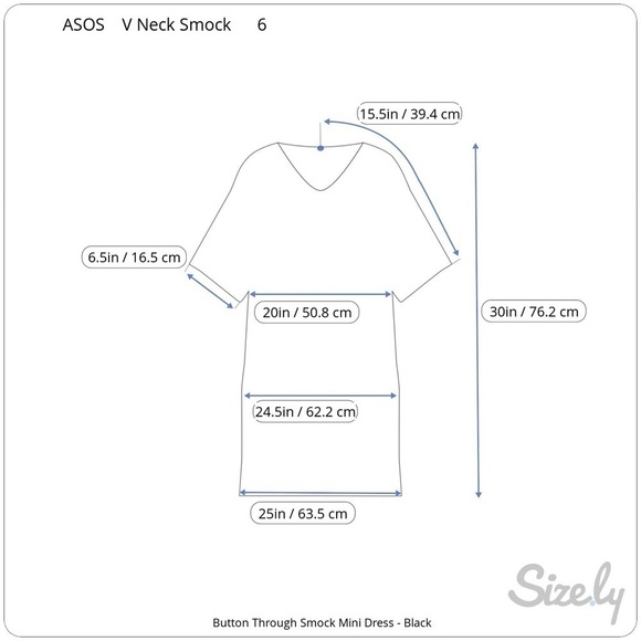 ASOS V Neck Smock Button Through Mini Dress - Picture 4 of 5